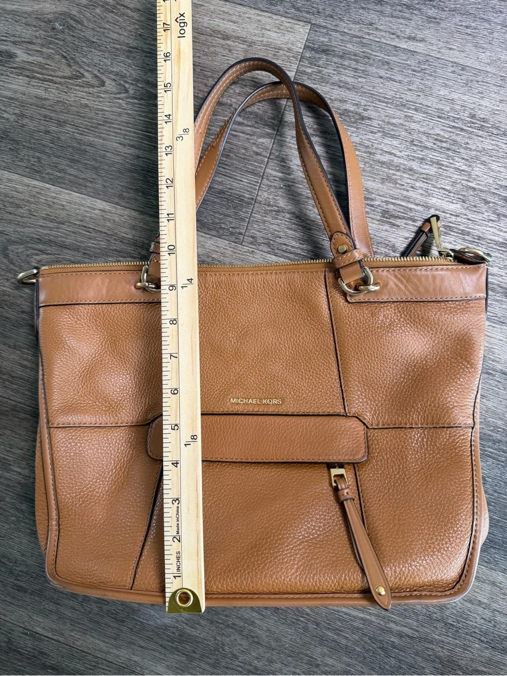 Michael Kors Cognac Pebbled Leather Tote